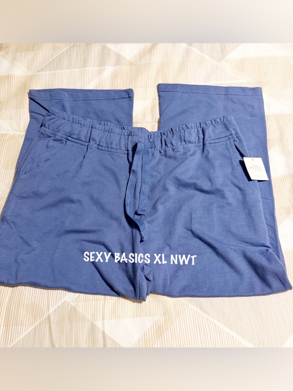 Sexy Basics Women’s Blue Lounge Capris with Drawstring